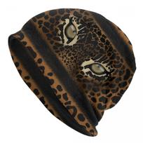 Leopard Eyes Skullies Beanies Caps Unisex Women Unisex Hip Hop Winter Warm Knitting Hat Adult Animal Skin Print Bonnet Hats Beanies Hat beige