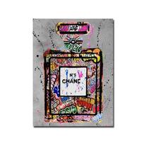 Graffiti Perfume Bottle Decorative Painting Oil Painting Printing Poster Abstract Oil Painting Living Room Hanging Painting 21cm×30cm NoFrame gray