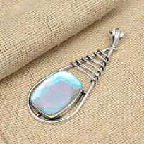 Mistic Topaz Gemstone 925 Sterling Silver Handmade Awesome Jewelry Dainty Pendant 2.75 Inches balta