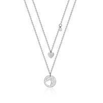 OPK Fashion Double-layer Love Stainless Steel Hollow Necklace Female sidabras