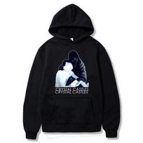 „Crystal Castles“ marginti gobtuvai „Hip Hop“ megztiniai ilgomis rankovėmis megztinis Laisvas laisvalaikio gatvės apranga, skirtas unisex ir moteriškas megztinis 2XL black