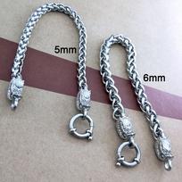 Vyriškos moteriškos teniso grandinėlės „Dragon Head“ nerūdijančio plieno apyrankės dovanų papuošalai 5mm*19cm gray