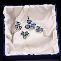 Clover Zircon Jewelry Set Women's Diamond Jewelry Clavicle Short Necklace Jewelry 10