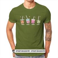 Bubble Tea Lover Happy Classic T Shirt Classic Goth Summer Adults Plus Size 100% Cotton Unisex's Tees Harajuku O Neck Tee Shirt L brown