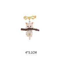 Corgi Brooch Cute 3D Cat for Men and Women Japanese Badge Clothing Pins Cartoon Bow Kitten Brooches Couples Gift Dinner Suit Party Jewelry Accessory beige