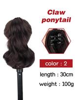 Miss Wig Synthetic Fiber 12 Inch Women's Ponytail Hair Clip Ponytail Hair Accessory Dark Wave Ponytail For Party Wear 30cm