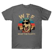 Dog Wtf What The Fluff Funny Sunglasses Dog Sunset Vintage Unisex T-Shirt Black S