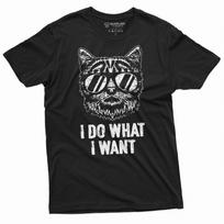 I do what I want cool cat Funny cat Cat Lover Shirt Cat Mom Tee Unisex T-shirt S