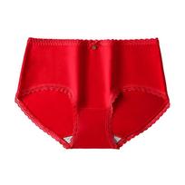 Red Underwear Long Staple Cotton Antibacterial Grade Underwear Breathable Underwear Comfortable Triangle Pants L raudona