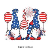 Thermal Patches Clothing Festival Gnomes Hoodies Heat Press Appliqued Clothes Stickers T-Shirt Parches Ropa Diy Iron On Patch blue