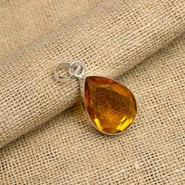 Honey Topaz Gemstone Handmade 925 Sterling Silver Jewelry Pendant Fro Her 1.50 Inches oranžinė