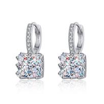 S925 sidabro auskarai cukraus kubelio moissanito ausų sagtis padengta pt950 auksu aukštos kokybės dizaino auskarai 5.5mm zircon