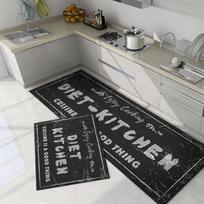 2 vnt. alyvą sugeriantis virtuvės kilimėlis, kilimas Creative Letters Design, dėmėms atsparus grindų kilimėlis, skirtas vonios kambario įėjimo durims 40*60cm+40*120cm gray