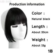 LISI HAIR Sintetinis plaukų segtukas juodų plaukų kirpčiukai plaukų priauginimui karščiui atsparūs plaukeliai moterims 20cm black