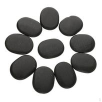 10vnt./ part Spa Rocks atpalaiduojantys masažiniai akmenukai bazaltui - 3x4 cm juodi