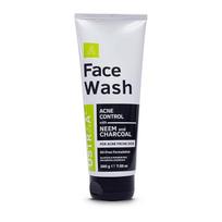 Ustraa Face Wash Acne Control - With Neem & Charcoal Face Wash - 200g - Oil Control, Prevents Acne, Especially for Oily Skin, No Sulphate, No Paraben 200 ml white