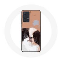 Coque pour Samsung Galaxy A32 5G Épagneul japonais Noir et Blanc Race de chiens balta