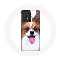 Coque pour Samsung Galaxy A32 5G Épagneul nain continental papillon Chiot Blanc et marron balta
