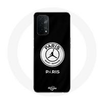 Coque pour Oppo A74 5G Paris Saint Germain Logo PSG Fond Noir juoda