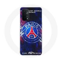 Coque pour Oppo A74 5G Paris Saint Germain PSG Logo Bleu Rouge raudona