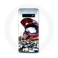 Case - Maniacase - Samsung Galaxy S10 - Soft - Black - Moto Cross juoda