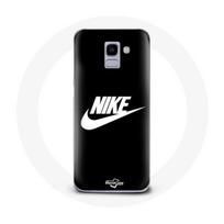 Coque pour Samsung Galaxy A6 2018 Nike Logo blanc fond Noir