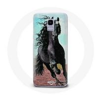 Coque pour Samsung Galaxy A6 2018 Cheval Noir De La Race Frisonne