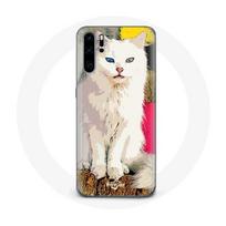 Coque pour Huawei P30 pro Turc de Van Chat Blanc aux yeux bleu et jaune
