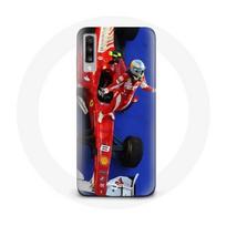 Coque pour Samsung Galaxy A50 Formule 1 Fernando Alonso Pilote automobile F1 Rouge