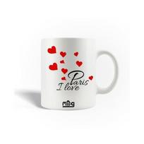 Mug en Céramique I Love Paris France Coeurs Rouges