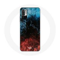 Coque pour Xiaomi Redmi Note 10 5G fond de texture abstraite rouge noir bleu