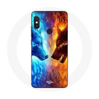 Coque pour Xiaomi Redmi Note 5 Pro Loup de Glace et de feu