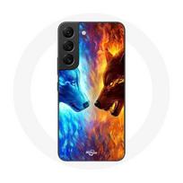 Coque pour Samsung Galaxy S22 Loup de Glace et de feu