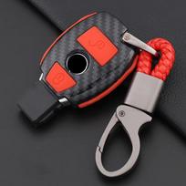 Anglies pluošto silikagelio automobilio rakto dėklo dangtelis, skirtas Mercedes Benz A180 A200 A260 W203 W210 W211 AMG W204 CES CLS CLK CLA SLK Classe gray
