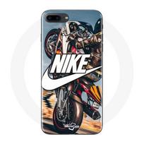 Case - Nike - Iphone 8 Plus - Soft - White - Motorcycle Wheel balta