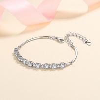 S925 Silver Bracelet Women's Volleyball Diamond Bracelet Inlaid with D Color Moissanite Bracelet zircon beige