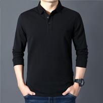 Men's Cotton Long Sleeved POLO Shirt Summer Fashion Casual Breathable Polo T-shirt Men's Brand Embroidered Business Casual Top M juoda