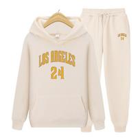 Women Hoodie Set Pocket Los angeles 24 Long Sleeve Oversize Printing Women Sweatshirt Autumn Winter Loose Hoodies S