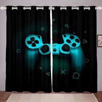 3D Print Cheap Etro Video Game Retro Controlle E-Sports 2 Pieces Shading Window Curtains For Living Room Bedroom Home Decor Hook W50xH130(CM)x2PCS-Rod pocket