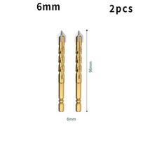 2 vnt. 5-12 mm plytelių gręžimo grąžtai karbido stiklo cemento betono grąžtai, skirti sienoms stiklinėms medinėms metalinėms plytelėms 6mm-2pc auksas
