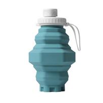 Naujas apvalus dangtelis Pagoda puodelis sportinis virdulys silikoninis sulankstomas vandens puodelis lauke nešiojamas teleskopinis puodelis maistinis silikonas 500-550ml gray