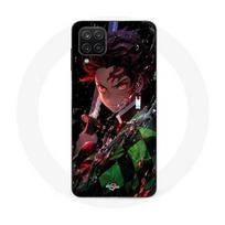 Case - Demon Slayer - Samsung Galaxy A12 - Tanjiro Kamado - Soft - Black
