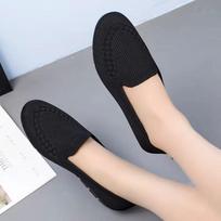Pavasario ir vasaros audiniai moteriški batai minkštu dugnu, lengvi „Flyknit“ kvėpuojantys laisvalaikio batai „A Stirrups Mom“ batai 41 juoda