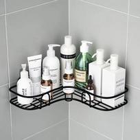 Punch-free Shower Corner Caddy, Toilet Corner Shelf, Toiletry Rack, Washroom Triangle Storage Rack, Wall Mounted Storage Rack for Bathroom 1pc juoda