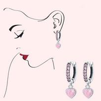 Sparkle Hearts Hoop Earrings 925 Silver Earrings Pave U Shape Wedding Jewelry Making For Women balta