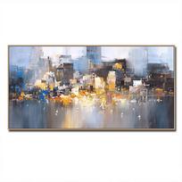 Abstraktus miesto peizažas Skyline namų dekoravimas Drobės paveikslai ir spaudiniai HD paveikslėliai Sienų menas gyvenamajam kambariui namuose be rėmelių 20x40cm No Framed