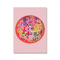 Kitchen Disco Ball Poster and Print Colourful Rainbow This Kitchen is for Dancing Quote Canvas Painting Pink Wall Art Home Decor 21x30cm No Framed pink
