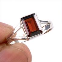 Natūralus granato brangakmenis Rankų darbo 925 kieto sterlingų sidabro žiedas S.6 A3d55 brown
