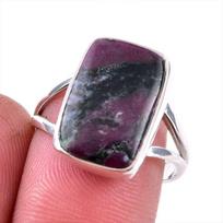 Ruby In Zoisite Handmade Lab-Created 925 Sterling Silver Jewelry Ring S.8 h2n97