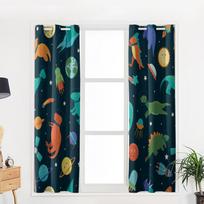 Animal Dinosaur Space Planet Windows Curtains for Living Room Child Bedroom Window Treatment Blinds Kitchen Curtains 135W x 60H(cm)